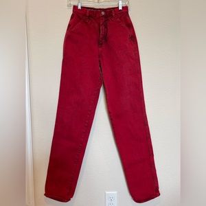 Vintage Women Wrangler Silver Lake High Waisted Red Jeans